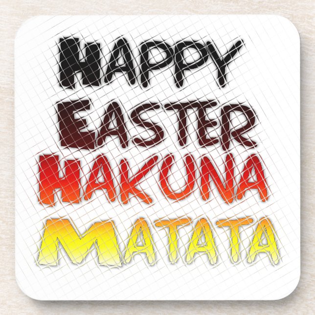 Posavasos Feliz Pascua: Diseño de Arte Textual Hakuna Matata (Frente)