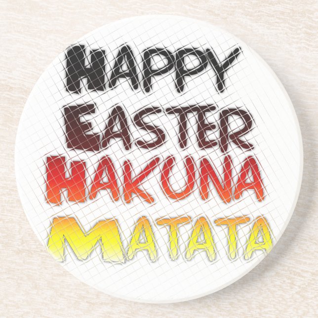 Posavasos Feliz Pascua: Diseño de Arte Textual Hakuna Matata (Frente)