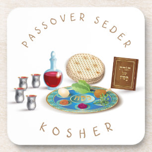 Posavasos Feliz Passover Seder Plate Kosher Pesach