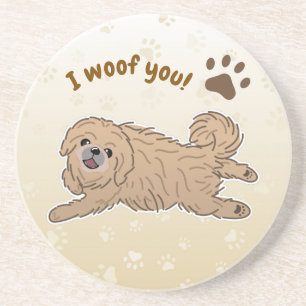 Posavasos Feliz Perro Pekín, amante de ti