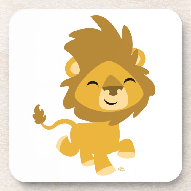 Posavasos Feliz Personalizado a Lion Coasters (Frente)
