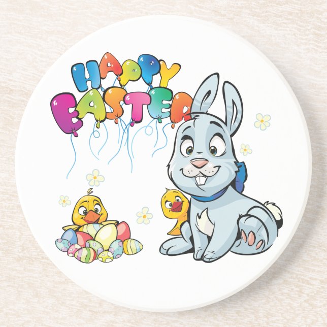 Posavasos Feliz Personalizado de Pascua (Frente)