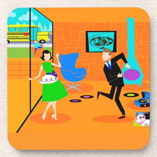 Posavasos Feliz Retro Padres Cork Coasters (Frente)