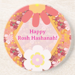 Posavasos Feliz Rosh Hashanah Patrón floral de Año Nuevo jud