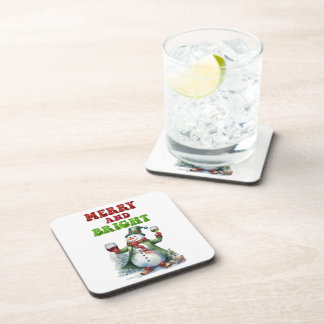 Posavasos Feliz y brillante Snowman