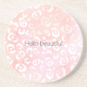 Posavasos Femenino Rosa Melocotón Dorado Leopardo Animal