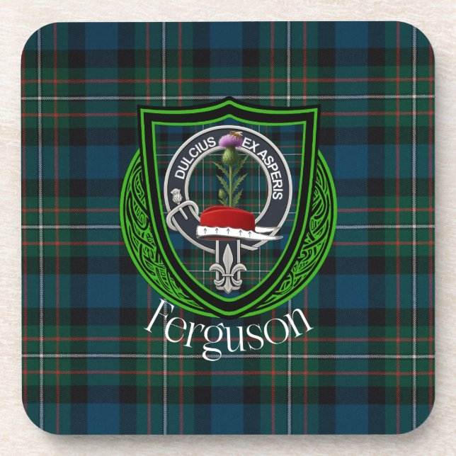 Posavasos Ferguson Scottish Clan Tartan & Crest (Frente)