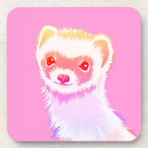 Posavasos Ferret En Tonos Arcoiris