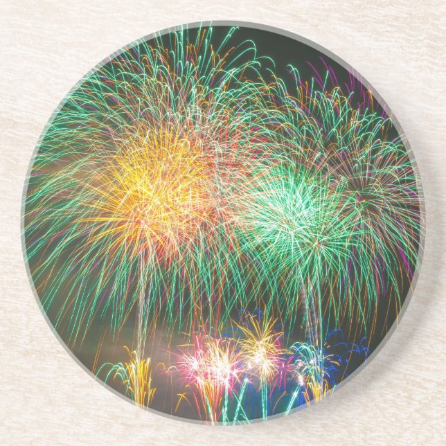 Posavasos Festival de Japón con fuegos artificiales (Frente)