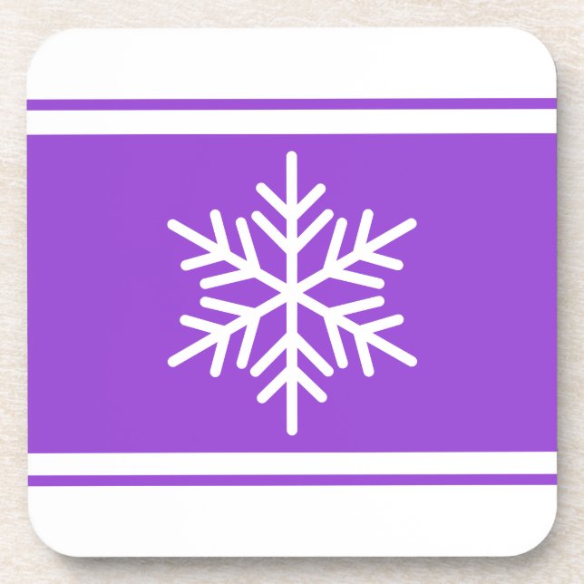 Posavasos Festividad Bonito de copo de nieve Rayas blancas m (Frente)