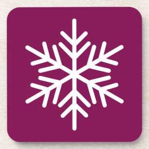 Posavasos Festividad Borgoña Rojo Blanco Copo de Nieve Nórdi