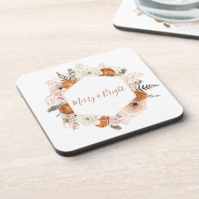 Posavasos Festividad de cerezo y citruro brillante (Lado Izquierdo)