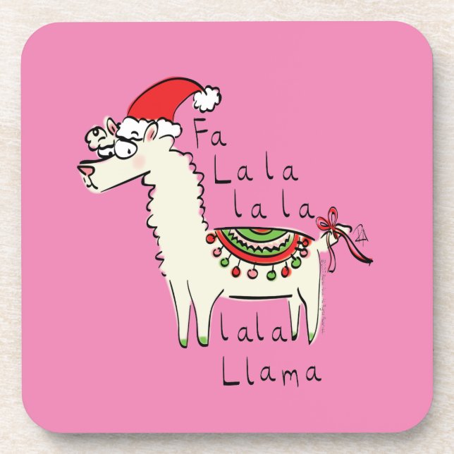 Posavasos Festividad de los Navidades de Llama Cute (Frente)