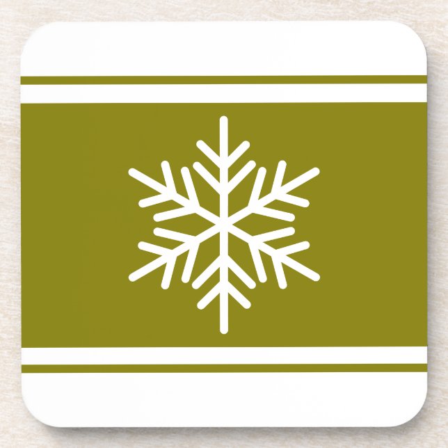 Posavasos Festividad de moda Copo de nieve Tiras blancas de  (Frente)