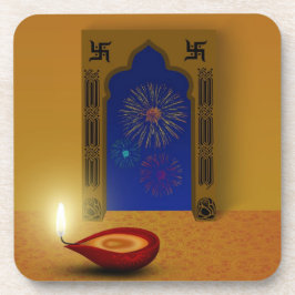 Posavasos Festividad feliz Diwali fuegos artificiales - Pasc