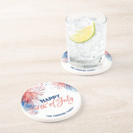 Posavasos Festividades de fuegos artificiales Feliz 4 de Jul