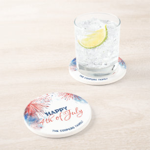 Posavasos Festividades de fuegos artificiales Feliz 4 de Jul