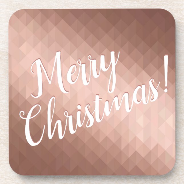 Posavasos Festividades navideñas rosa diseño de moda dorada (Frente)