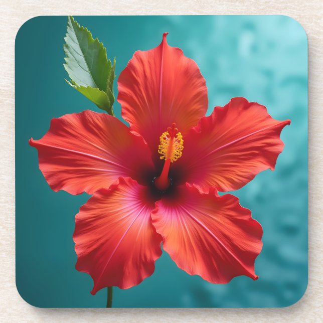 Posavasos Fiery Crimson Hibiscus (Frente)