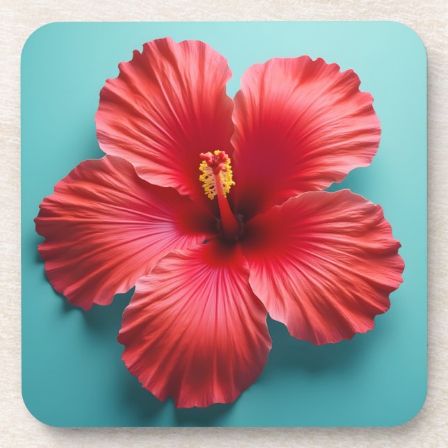 Posavasos Fiery Red Hibiscus (Frente)