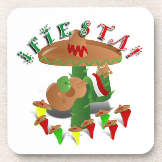 Posavasos Fiesta Cactus con Sombrero y Guitarra