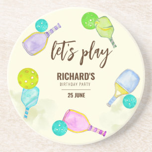 Posavasos Fiesta de Cumpleaños de Deportes de Pickleball con