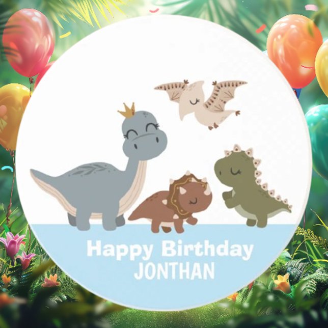 Posavasos Fiesta de cumpleaños de los dinosaurios del Boho A (Celebrate with style using our  Boho Dinosaur Birthday Party Coaster!)