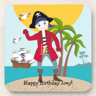 Posavasos Fiesta de cumpleaños de niño pirata