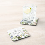 Posavasos Fiesta de cumpleaños del Evergreen Summer Garden<br><div class="desc">Este diseño está inspirado en la simple belleza de la naturaleza: vegetación exuberante, neutrales suaves y elegancia orgánica. Las hojas delgadas y los acentos botánicos marcan el tono para una nueva reunión. Perfecto para fiestas de jardín, brunch al aire libre o cualquier celebración que requiera encanto natural y elegancia eterna....</div>