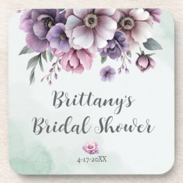 Posavasos Fiesta de Despedida de Soltera Lavanda y Verde Flo