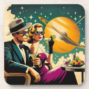 Posavasos Fiesta de Gangsters con Martini de la Era Espacial