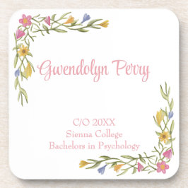 Posavasos Fiesta de Graduación Universitaria Boho Floral de 