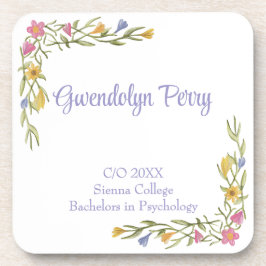 Posavasos Fiesta de Graduación Universitaria Boho Floral Plá