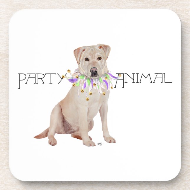 Posavasos Fiesta de Labrador Retriever Amarillo (Frente)