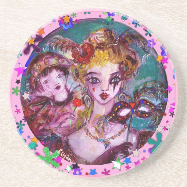 POSAVASOS FIESTA DE MASQUERADE DE VALENTINE VENETIAN (Frente)