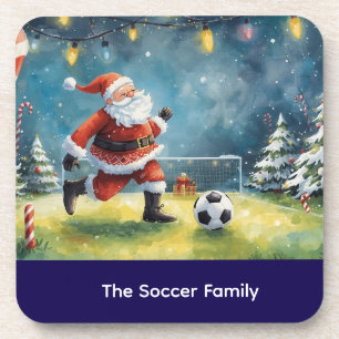 Posavasos Fiesta de Navidades de fútbol de Santa Claus