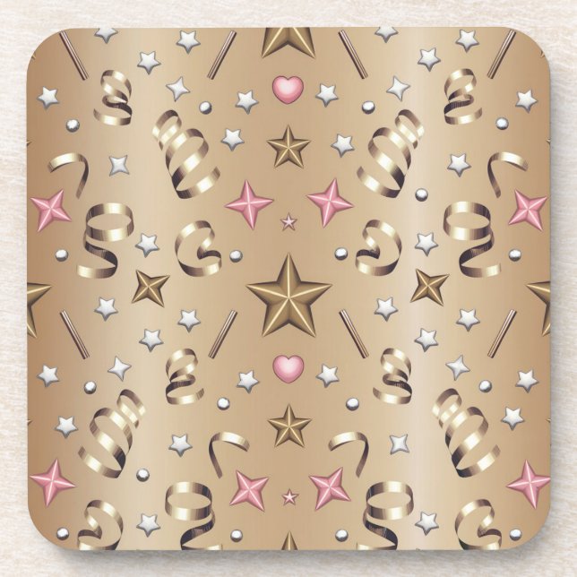 Posavasos Fiesta de oro celebra juego de montaña rusa (Frente)