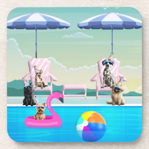 Posavasos Fiesta de Piscina para Perros