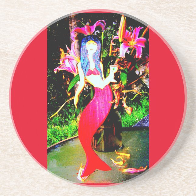 Posavasos fiesta de sirena roja (Frente)