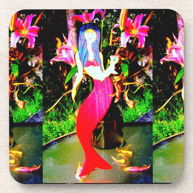 Posavasos fiesta de sirena roja (Frente)