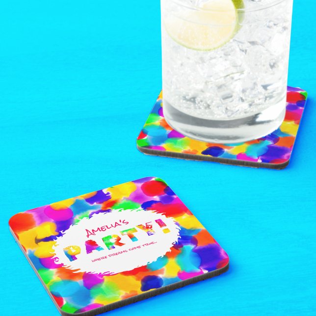 Posavasos Fiesta del arcoiris personalizado (Subido por el creador)