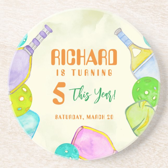 Posavasos Fiesta Deportivo Acuarela Baloncesto Temático Cump (Frente)