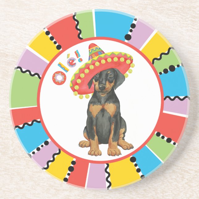 Posavasos Fiesta Doberman Pinscher (Frente)