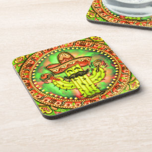 Posavasos Fiesta mexicana Cinco de Mayo Sombrero Gorra Verde