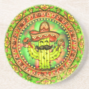 Posavasos Fiesta mexicana Cinco de Mayo Sombrero Gorra Verde