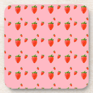 Posavasos Fiesta rosa del patrón de fresa roja