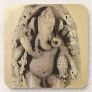 Posavasos Figura de Ganapati, dinastía de Chandella (piedra