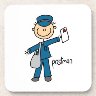 Posavasos Figura de palo de trabajador postal