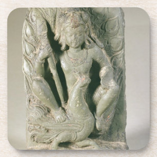 Posavasos Figura de Skanda con su pavo real, colinas de