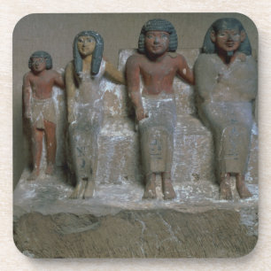 Posavasos Figurilla de un grupo de la familia (pigmento en